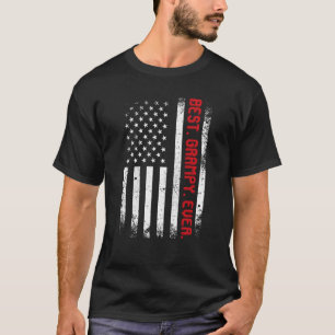 Best Grampy Ever US American Flag Vintage Father's T-Shirt