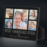 Best Grandad Ever 5-Photo Family Collage Custom Plaque<br><div class="desc">Simple and clean design lets your family photos shine on this Best Grandad Ever plaque. A large photograph in the centre with two smaller photos on either side let you insert your own photos easily. Best Grandad Ever is written below in a modern font. Two lines below let you complete...</div>