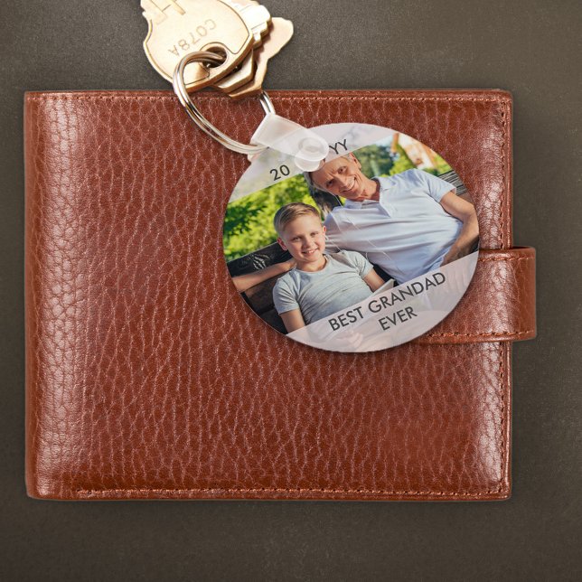 Best Grandad Ever Custom Fathers Day Photo Keychain (Creator Uploaded)