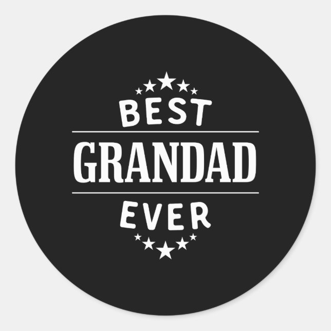 Best Grandad Ever For English Grandpa Classic Round Sticker (Front)