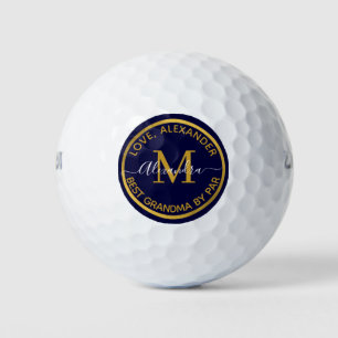 Best Grandad Ever Sailboat Monogram Name Navy Blue Golf Balls
