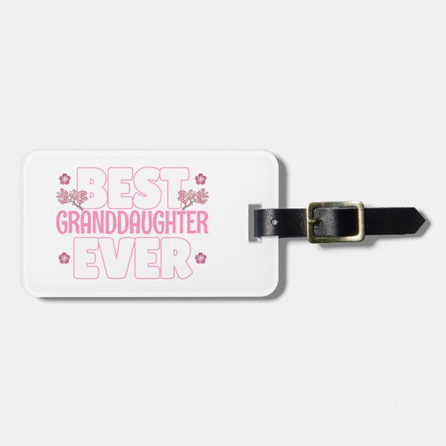 Best Granddaughter Ever - Cherry Blossoms Luggage Tag (Front Horizontal)