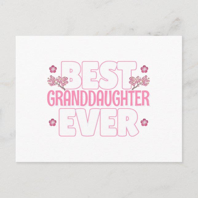 Best Granddaughter Ever - Cherry Blossoms Postcard (Front)