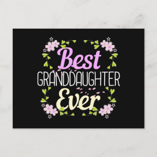 Best Granddaughter Ever - Floral Postcard