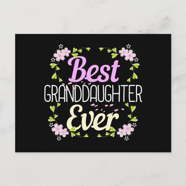 Best Granddaughter Ever - Floral Postcard (Front)