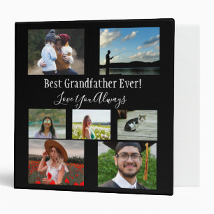 Best Grandfather Ever 8 Photo Collage 3 Ring Binde Binder