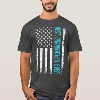Best Grandfather Ever American Flag  T-Shirt