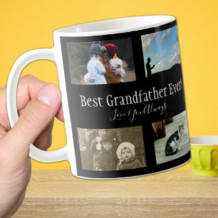 Best Grandfather Ever Photo Collage White Coffee Mug