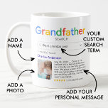Best Grandfather Ever Search Result With Photo Coffee Mug<br><div class="desc">Funny mug for grandfathers with a 'Grandfather search' logo and a single search result for your search term (e.g. "Best grandpa ever"),  featuring a name and photo,  your personal message,  and a 5-star rating.</div>