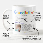 Best Grandfather Ever Search Result With Photo Coffee Mug<br><div class="desc">This thoughtful and playful mug design is the perfect tribute to the best grandpa ever. Styled to resemble a search engine result, it humorously confirms your grandfather as the top result, complete with a personal message and custom photo to make it truly special. The vibrant, colorful design and heartfelt search...</div>