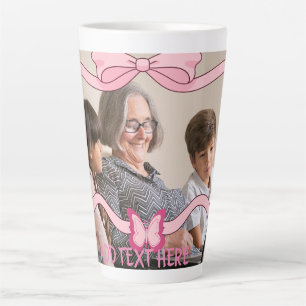 Best Grandma And Grandchildren Dusty Pink Design Latte Mug
