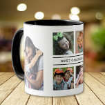 Best Grandma Black And White Grandkids 6 Photo  Mug<br><div class="desc">Unique photo collage mug  in Black And White personalized with 6 grandchildren pictures for grandma's birthday or any holiday . Makes a special keepsake mug for grandmother.</div>