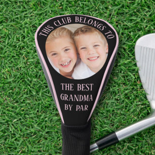 Best Grandma By Par Photo Black Pink Golf Head Cover