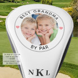 BEST GRANDMA BY PAR Photo Monogram Initials Heart Golf Head Cover<br><div class="desc">For the special golf-enthusiast grandmother, create a unique photo golf head cover with the editable title BEST GRANDMA BY PAR with cute pink hearts and personalized with a photo and her monogram. PHOTO TIP: Choose a photo with the subject in the middle and/or pre-crop it to a square shape BEFORE...</div>