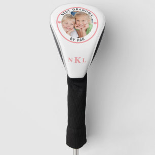 BEST GRANDMA BY PAR Photo Monogram Initials Heart  Golf Head Cover