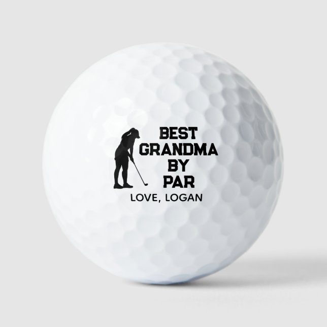 Best Grandma by Par Simple With Custom Text Golf Balls (Front)
