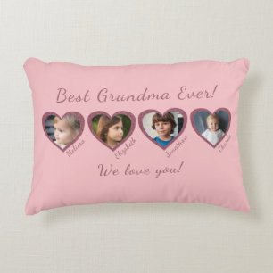 Best Grandma Custom Four Photo Template  Accent Pillow