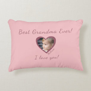 Best Grandma Custom Grandkid Photo Template  Accent Pillow