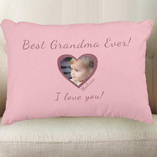 Best Grandma Custom Grandkid Photo Template Accent Pillow