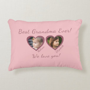 Best Grandma Custom Two Photo Template  Accent Pillow