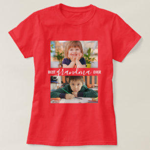 Best Grandma Ever 2 Photo Collage Personalized T-Shirt