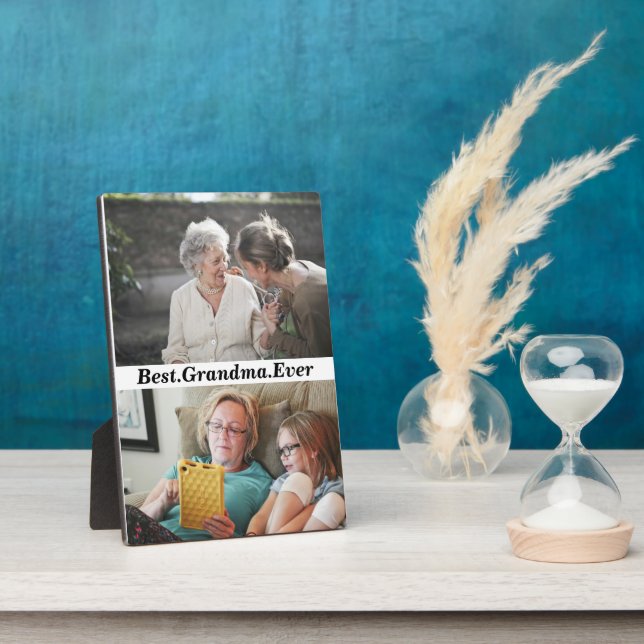 Best Grandma Ever 2 Photo Collage Plaque (Side)