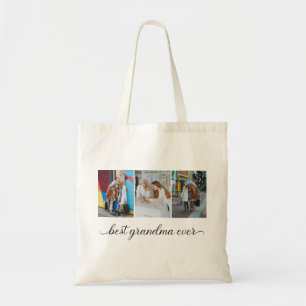 Best Grandma Ever 3 Photo Collage Tote Bag