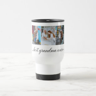 Best Grandma Ever 3 Photo Collage Travel Mug