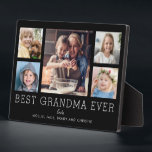 Best Grandma Ever 5-Photo Collage Keepsake Custom Plaque<br><div class="desc">Simple and clean design lets your family photos shine on this Grandma Ever plaque. A large photograph in the centre with two smaller photos on either side let you insert your own photos easily. Best Grandma Ever is written below in a modern font. Two lines below let you complete your...</div>
