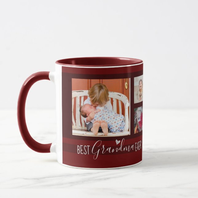 Best Grandma Ever 6 Photo Collage Mug (Left)