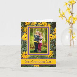 Best Grandma Ever - Bright Yellow Flowers Photo Card