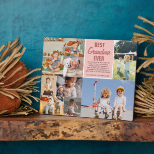 Best Grandma Ever   Colour Block Photo Collage Plaque