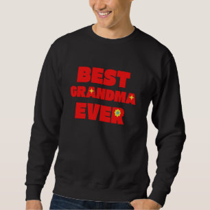 Best Grandma Ever Colourful Retro Modern Cute Flor Sweatshirt