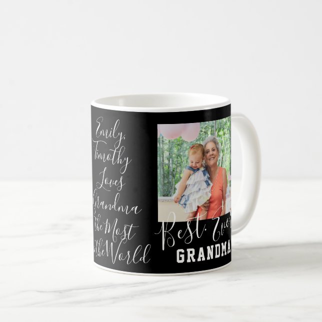 BEST GRANDMA EVER Custom 2 Photo Mother's Day Coffee Mug (Front Right)