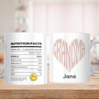 Best Grandma Ever – Custom Nutrition Label Coffee Mug