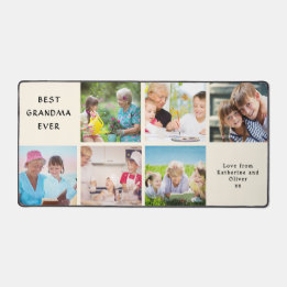 Best Grandma Ever Custom Photo Collage Desk Mat