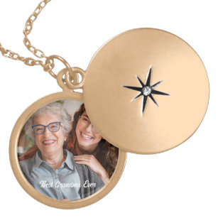 Best grandma ever custom photo mothers day gift gold plated necklace
