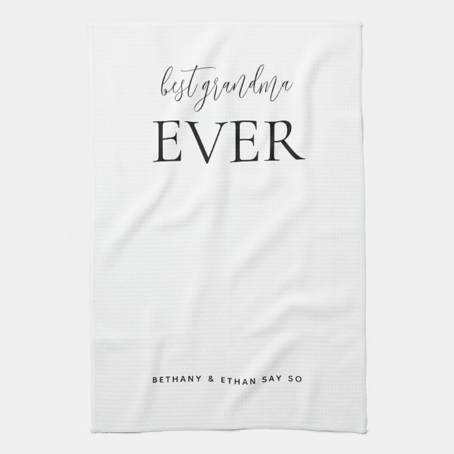 Best Grandma Ever Custom White Or Any Colour Kitchen Towel (Vertical)