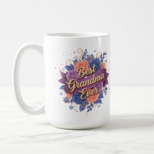 Best Grandma Ever Floral Coffee Mug