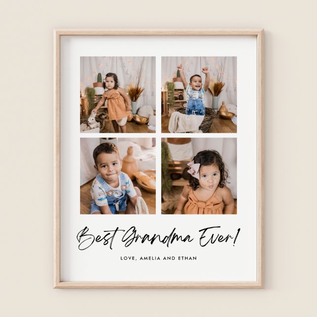 Best Grandma Ever Four Photo  Poster (Creator Uploaded)