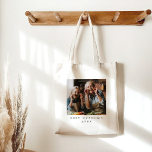 Best Grandma Ever Full Photo Personalized  Tote Bag