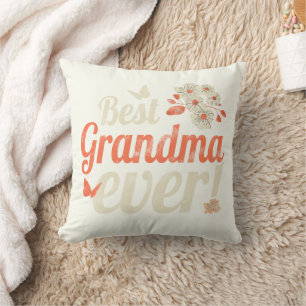 Best Grandma Ever Grandma Vintage Grandmother Throw Pillow