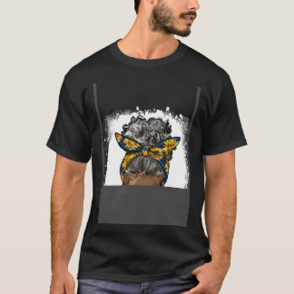 Best Grandma Ever Happy Women's Day Messy Bun Sunf T-Shirt