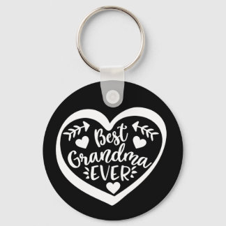Best Grandma Ever Heart Gift Keychain