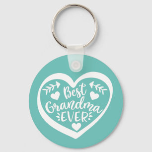 Best Grandma Ever Heart Gift Keychain