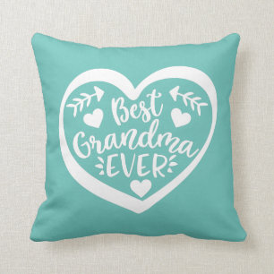 Best Grandma Ever Heart Gift Throw Pillow