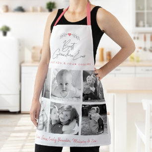 Best Grandma Ever Kitchen Chef 6 Photo Collage Apron