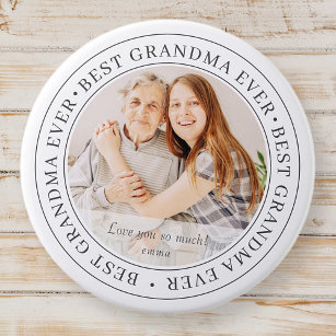 Best Grandma Ever Modern Classic Photo 3 Inch Round Button