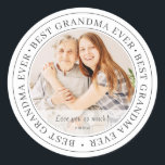 Best Grandma Ever Modern Classic Photo Classic Round Sticker<br><div class="desc">This simple and classic design is composed of serif typography and add a custom photo. "Best Grandma Ever" circles the photo of your grandma,  gramma,  grandmother,  granny,  mee-maw,  lola etc</div>