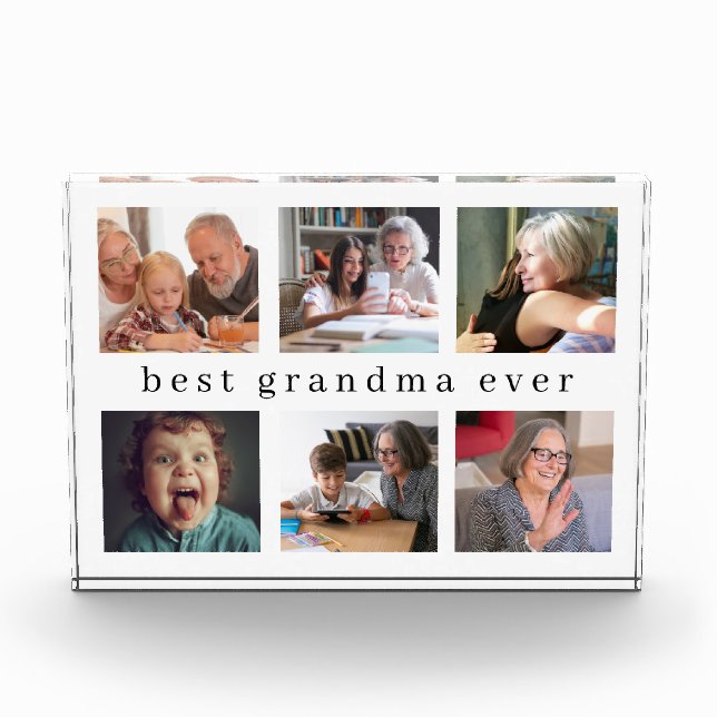 Best Grandma Ever | Modern Collage Photo Block (Front)